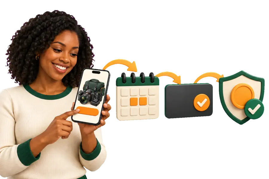 Renter booking and paying in the app