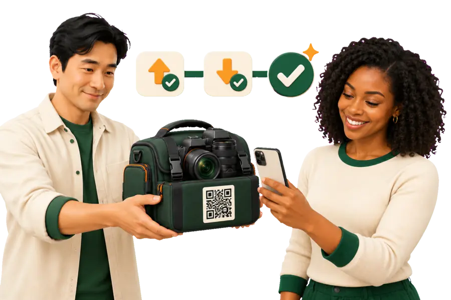 QR handoff between owner and renter