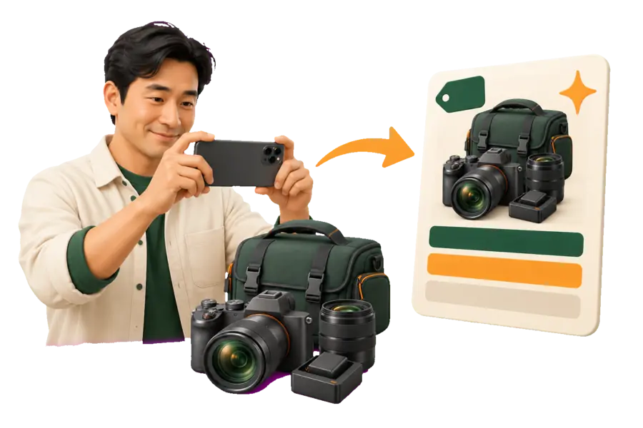 Taking a photo to create a listing